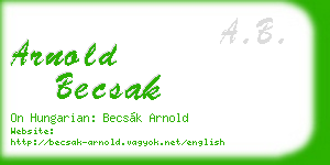 arnold becsak business card